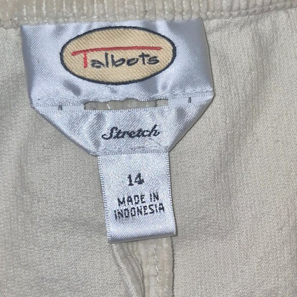 Talbots cream colored stretch Corduroy jacket in size 14/Large - Picture 16 of 16